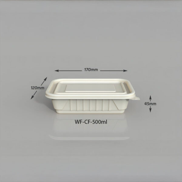 WF 500ml Rectangular Lunch Container – 170 x 120 x 46mm