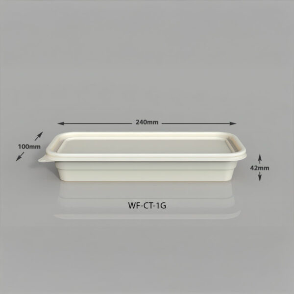 WF 500ml Rectangular 1-Compartment Lunch Container – 240 x 100 x 42mm
